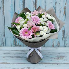 Букет цветов из:  Герберы, Альстромерии и Хризантемы в Сеченово