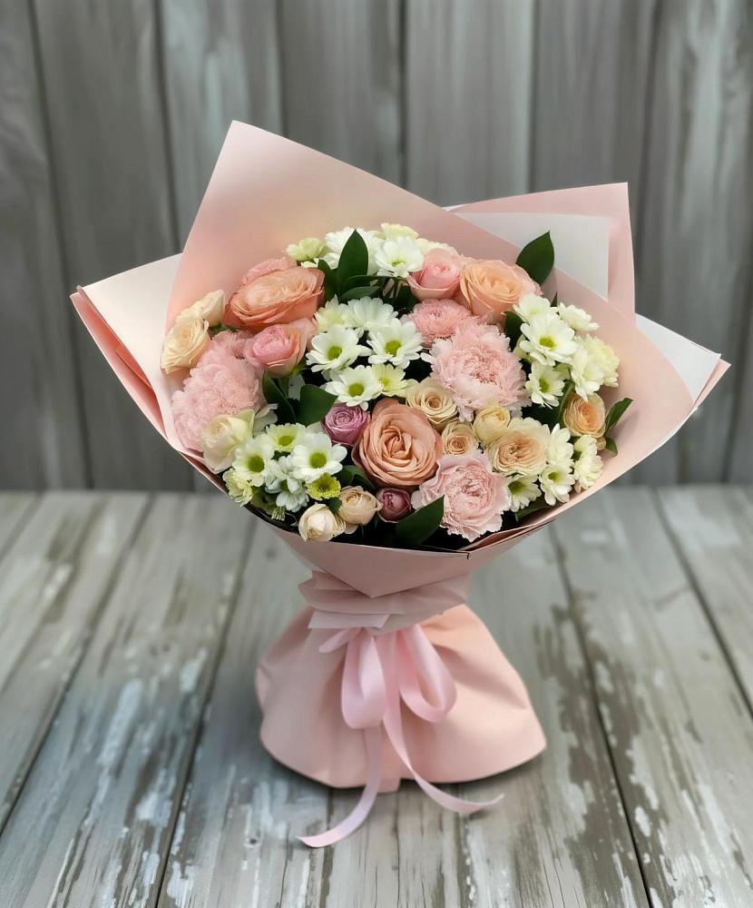 Букет цветов из: Гвоздики, Розы и Хризантемы в Сеченово