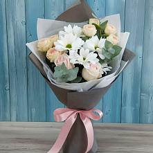Букет цветов из:  Хризантемы и Розы в Сеченово