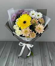 Букет цветов из:  Розы, Герберы и Хризантемы в Сеченово