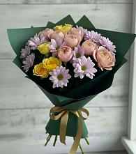 Букет цветов из:  Хризантемы и Розы в Сеченово