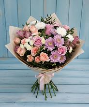 Букет цветов из:  Хризантемы, Розы и Альстромерии #REPLACE_PRED# Сеченово