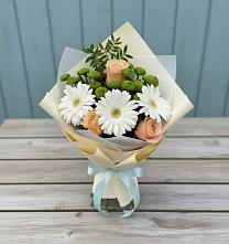 Букет цветов из:  Герберы, Розы и Хризантемы #REPLACE_PRED# Сеченово