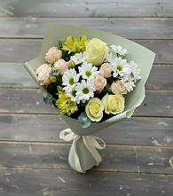 Букет цветов из:  Альстромерии, Розы и Хризантемы в Сеченово