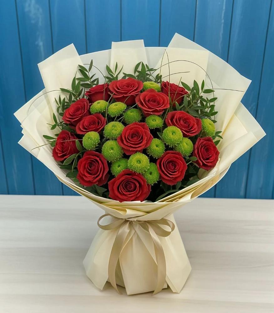 Букет цветов из: Розы и Хризантемы в Сеченово