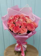 Букет 15 Розовых роз Равель в Сеченово