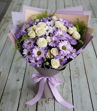 Букет цветов из:  Хризантемы и Розы в Сеченово